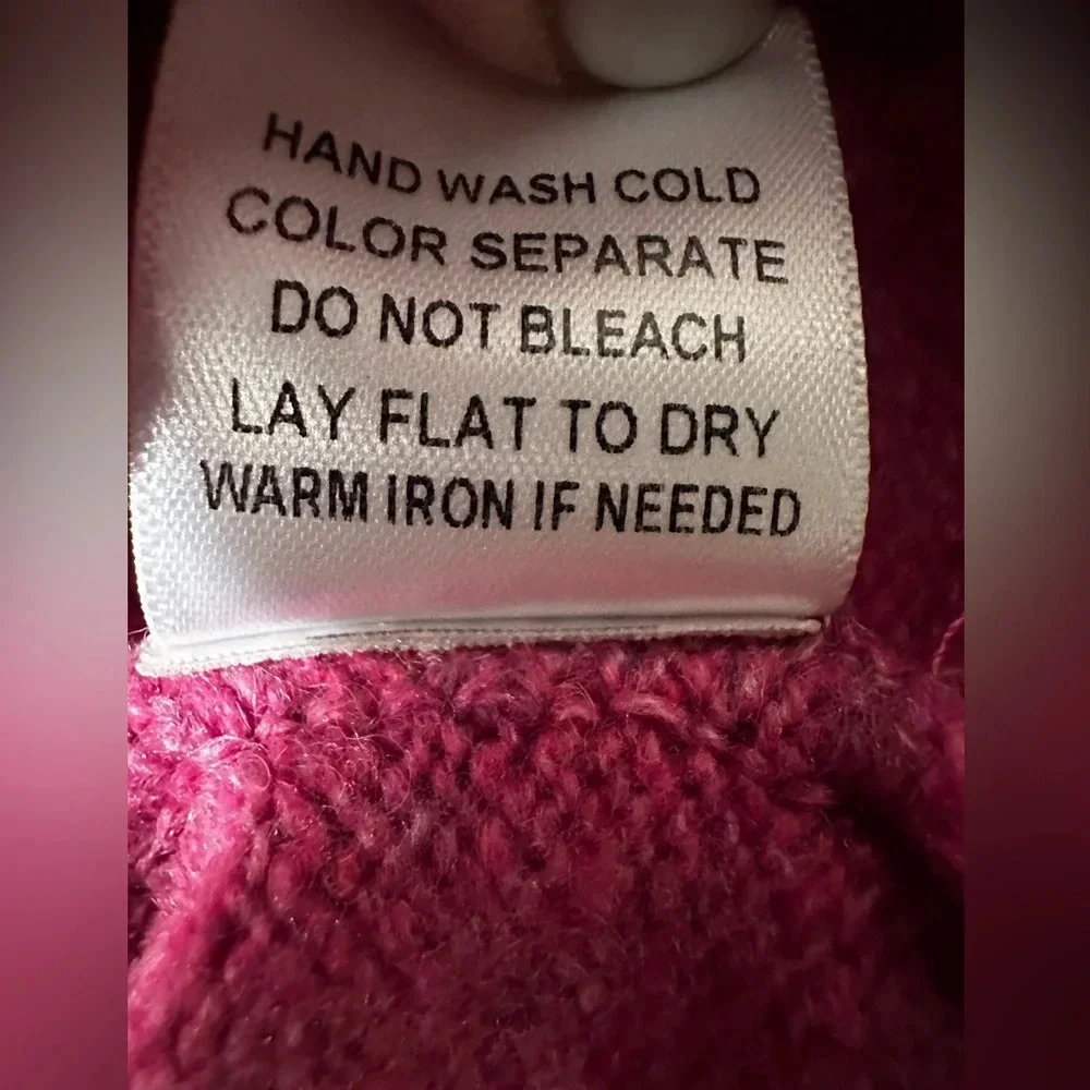 NWT LE LIS Hot Pink Oversized XS Wool Blend Crew Neck SOFT LIKE CASHMERE Sweater